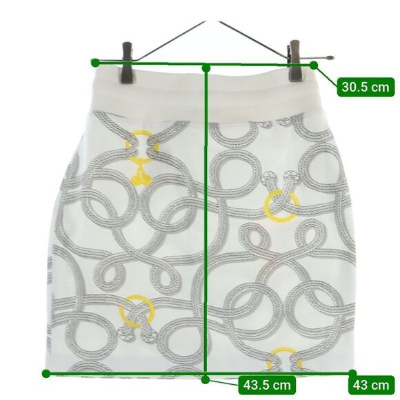 Hermes 25AW Palfrowa Remix All-over Print Sweatshirt Mini Skirt White Women's - Picture 9 of 9